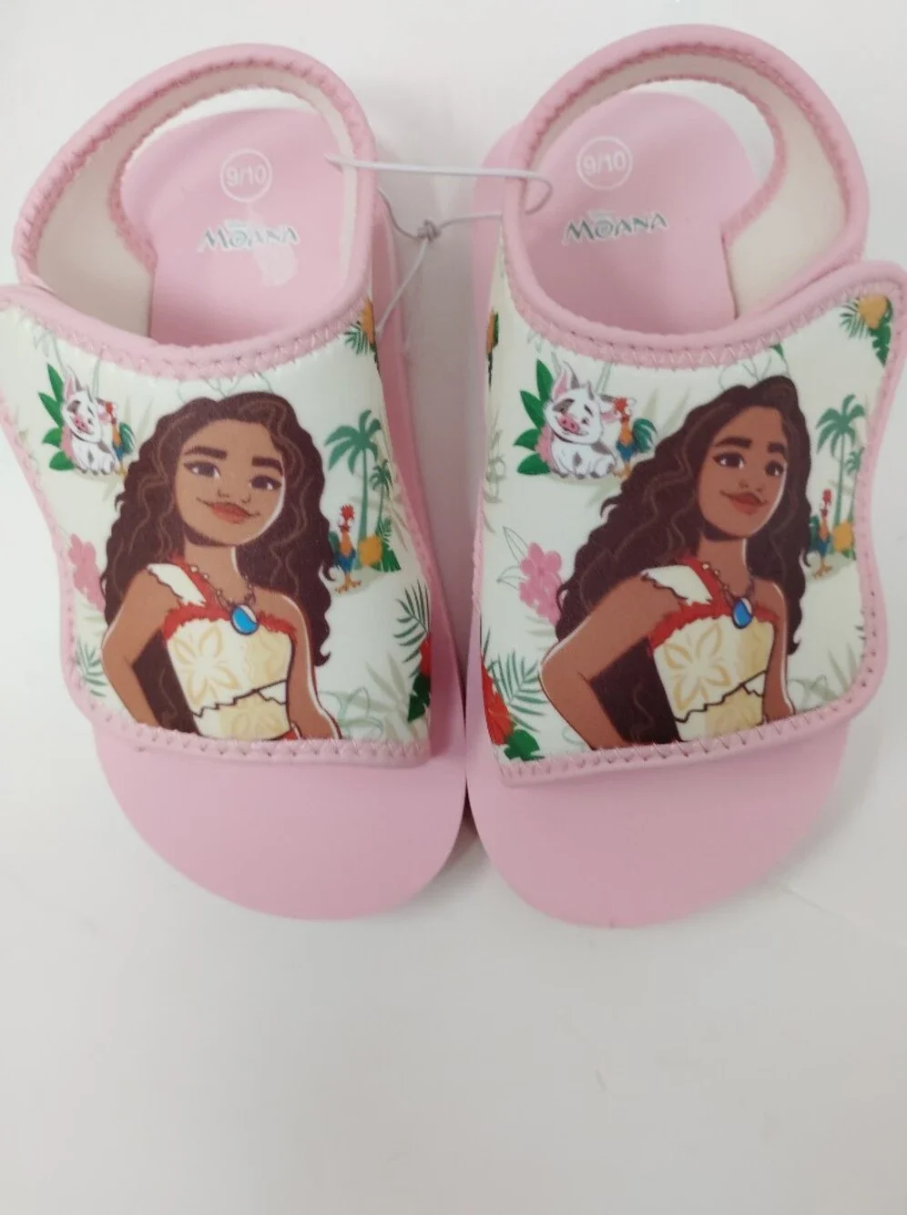 Disney Moana New Pink Girls Slide Sandals Size 9/10, Casualwear